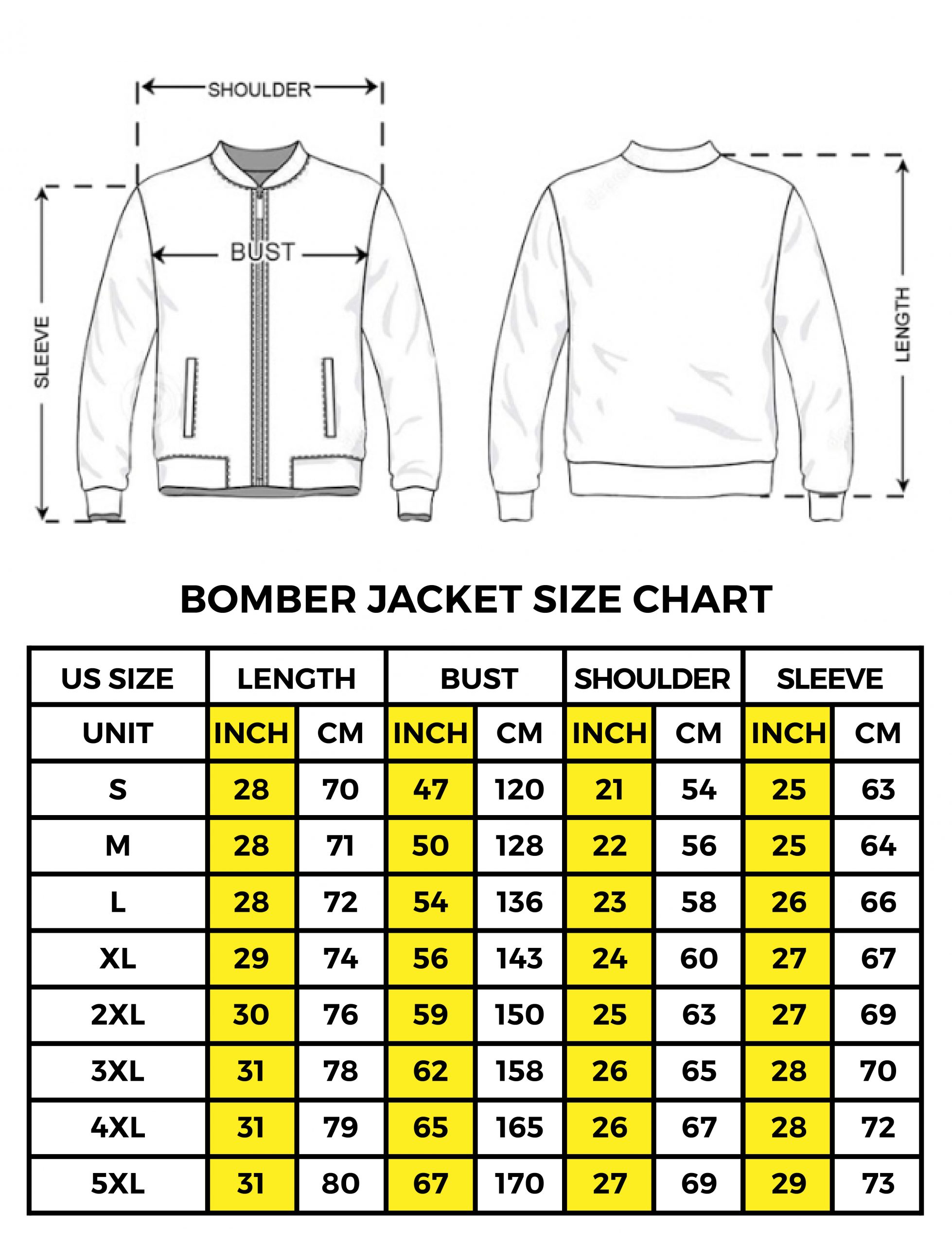 bomber jacket size chart 01 scaled 1 - Invader Zim Store