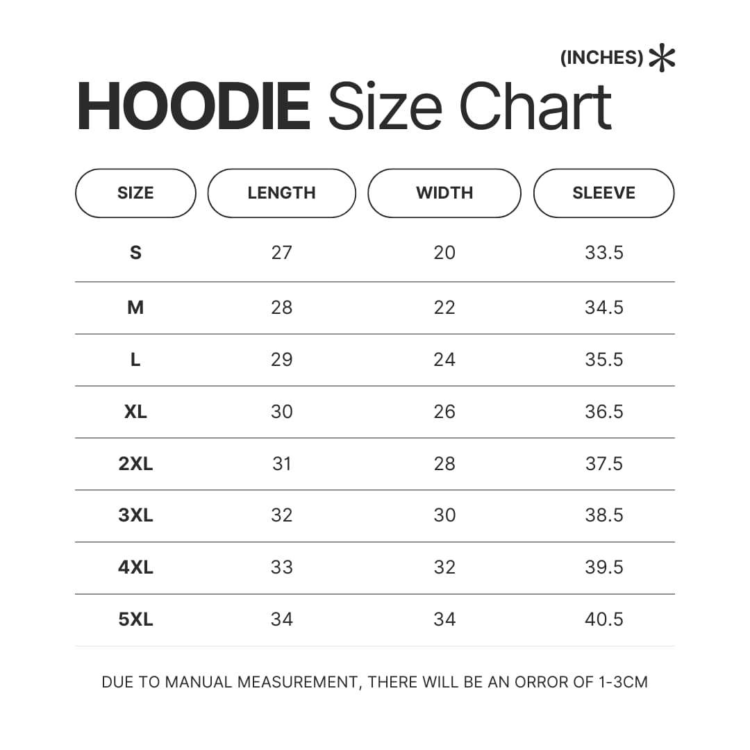 Hoodie Size Chart - Invader Zim Store